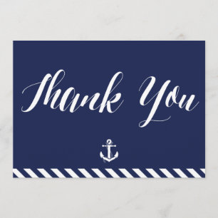 Nautical Wedding Thank You Cards With Stripes