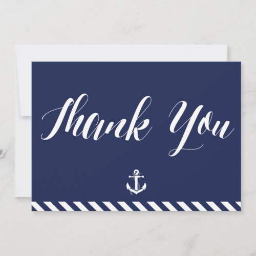 Nautical Wedding Thank You Cards With Stripes