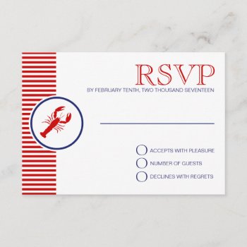 Nautical Wedding Theme Rsvp Red Lobster Custom by PineAndBerry at Zazzle