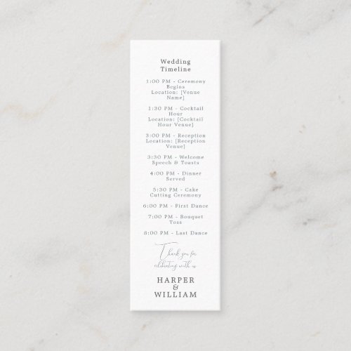 nautical wedding timeline business card