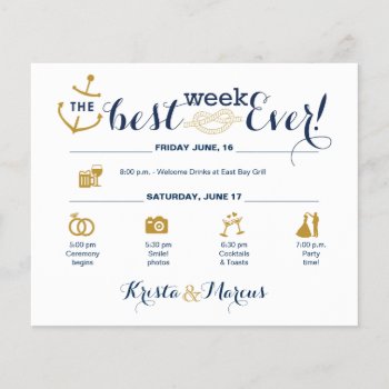 Nautical Wedding Week Itinerary by goskell at Zazzle