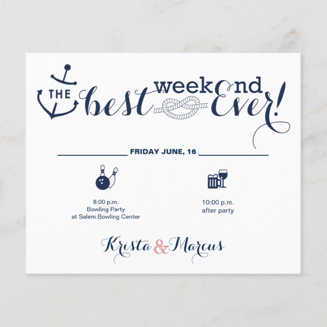Nautical Wedding Weekend Itinerary 2 (Front)