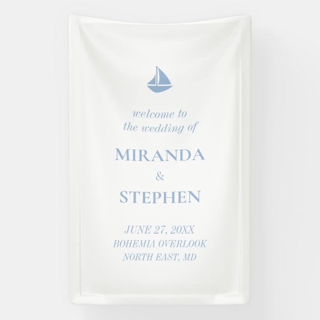 Nautical Wedding Welcome Sign Banner (Vertical)