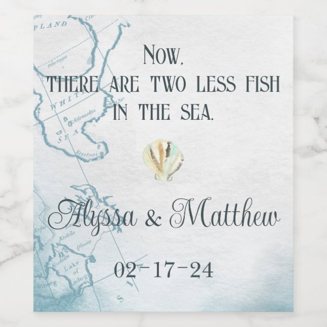 Nautical Wedding Wine Labels (Single Label)