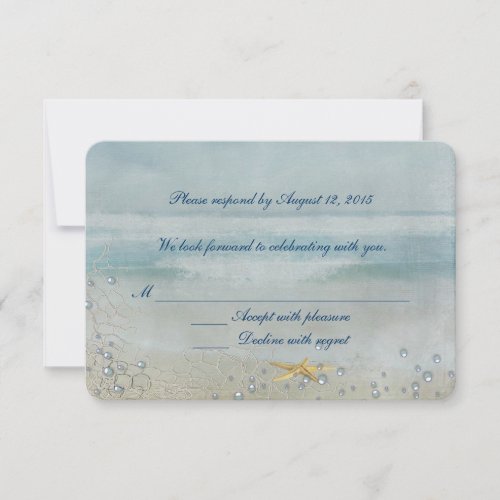 Nautical Wedding with starfish RSVP Invitation