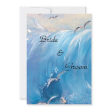 Nautical wedding with wave invitation