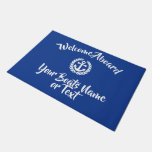 Nautical Welcome Aboard Boats Name Anchor Doormat at Zazzle
