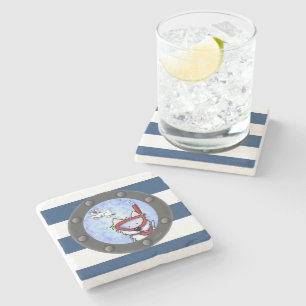 Nautical Westies Porthole Stone Coaster
