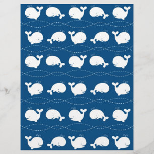 Nautical Whale Baby Scrapbook Paper