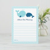 Nautical Whale Baby Shower Advice Invitation (Standing Front)