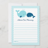 Nautical Whale Baby Shower Advice Invitation (Front)
