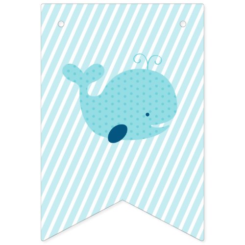Nautical Whale Baby Shower Bunting Flags