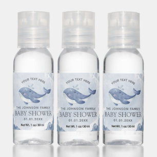 Nautical Whale Baby Shower Hand Sanitizer