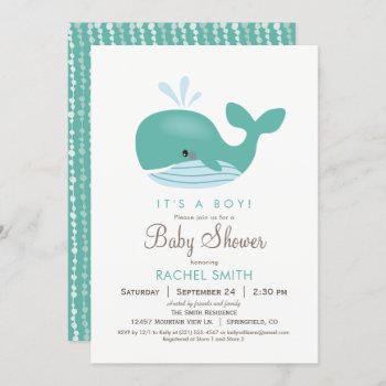 Nautical Whale Baby Shower Invitation by Card_Stop at Zazzle