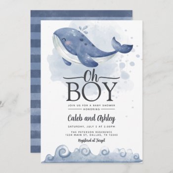 Nautical Whale Baby Shower Invitation by PerfectPrintableCo at Zazzle