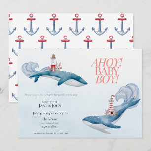 Nautical Whale Baby Shower Invitation