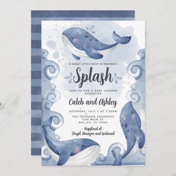 Nautical Whale Baby Shower Invitation Invite by PerfectPrintableCo at Zazzle