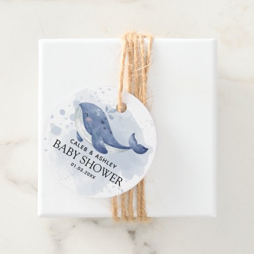Nautical Whale Baby Shower Thank You Favor Tag