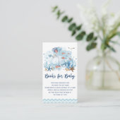 Nautical Whale Blue Baby Shower Bring a Book Enclosure Card (Standing Front)