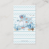 Nautical Whale Blue Baby Shower Bring a Book Enclosure Card (Back)