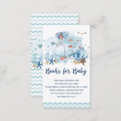 Nautical Whale Blue Baby Shower Bring a Book Enclosure Card (Front/Back)