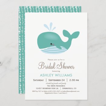 Nautical Whale Bridal Shower Invitation by Card_Stop at Zazzle