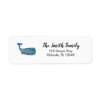 Nautical Whale Painting Return Address Label