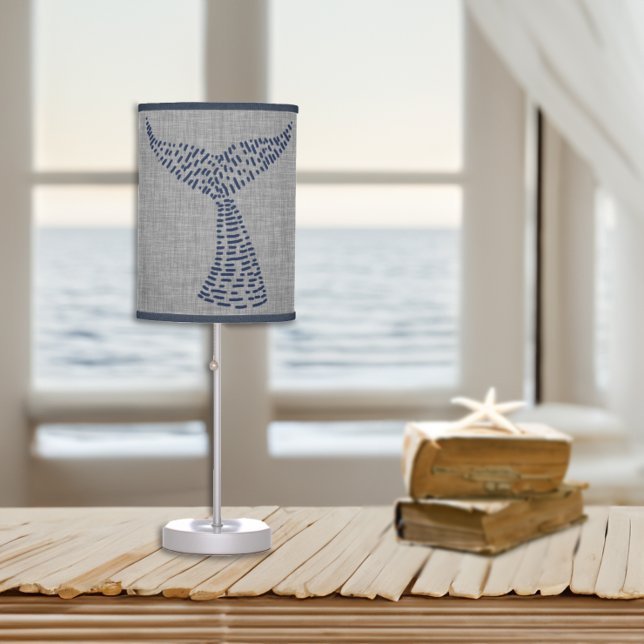 Nautical Whale Tail Line Art Table Lamp