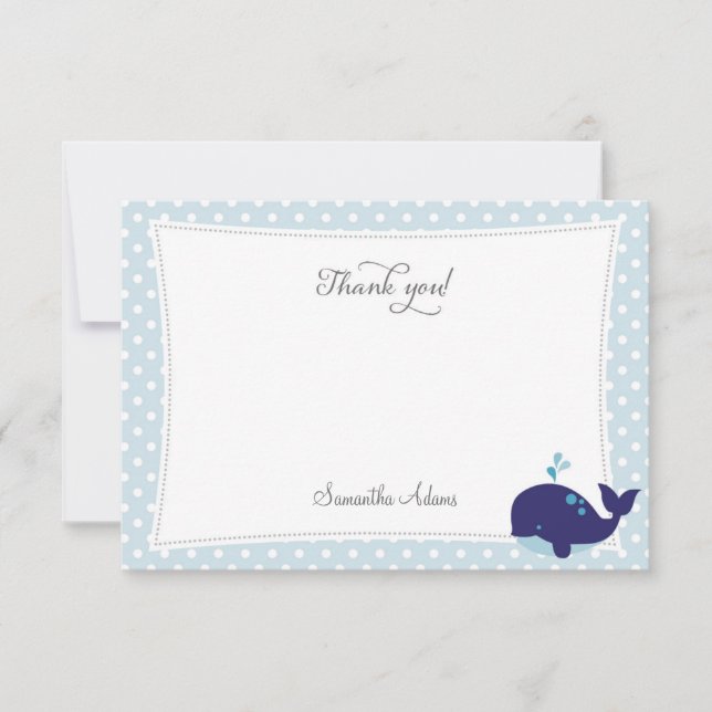 Nautical Whale Thank You Card (Front)