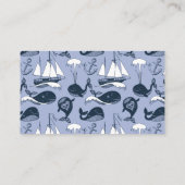 Nautical Whale Theme Baby Shower Diaper Raffle Enclosure Card (Back)