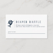 Nautical Whale Theme Baby Shower Diaper Raffle Enclosure Card (Front)