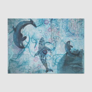 Nautical Whale Tissue Paper