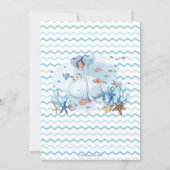 Nautical Whale Under the Sea Blue Boy Baby Shower Invitation (Back)