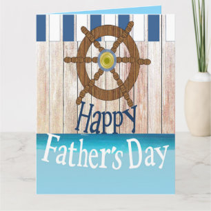 Nautical Wheel African American Father's Day Card