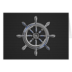 Nautical Wheel on Carbon Fiber Decor