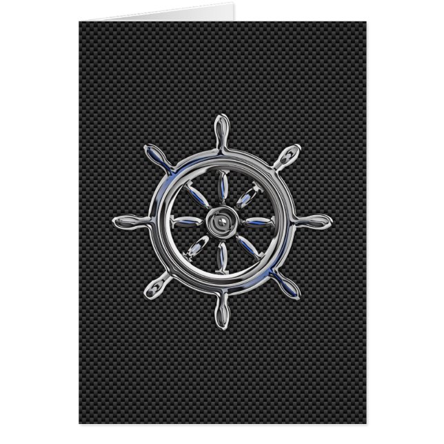 Nautical Wheel on Carbon Fiber Decor (Front)