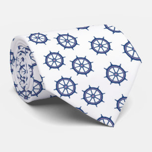 Nautical Wheels Pattern Neck Tie