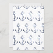 Nautical White Anchor Baby Shower Invitation (Back)