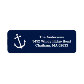 Nautical White Anchor Beach House Simple Classic Label