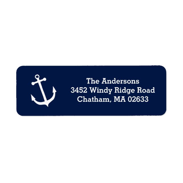 Nautical White Anchor Beach House Simple Classic Label (Front)