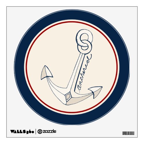 Nautical White Anchor Wall Decal