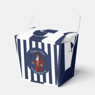 Nautical White Blue Boy Party Pirate Favor Boxes