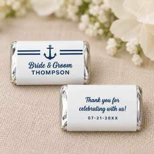 Nautical White Navy Anchor Monogram Hershey's Miniatures