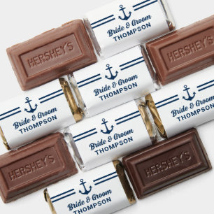 Nautical White Navy Anchor Monogram Hershey's Miniatures