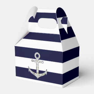 Nautical white rose anchor favor boxes