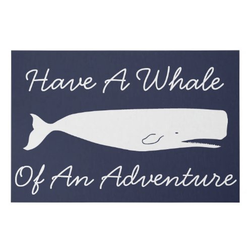 Nautical White Whale Adventure Faux Canvas Print