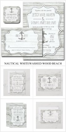 Nautical Whitewashed Wood Beach Wedding Collection