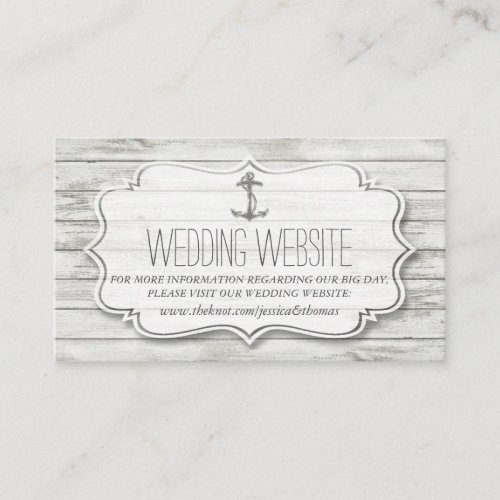 Nautical Whitewashed Wood Beach Wedding Collection Enclosure Card