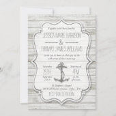 Nautical Whitewashed Wood Beach Wedding Collection Invitation (Front)