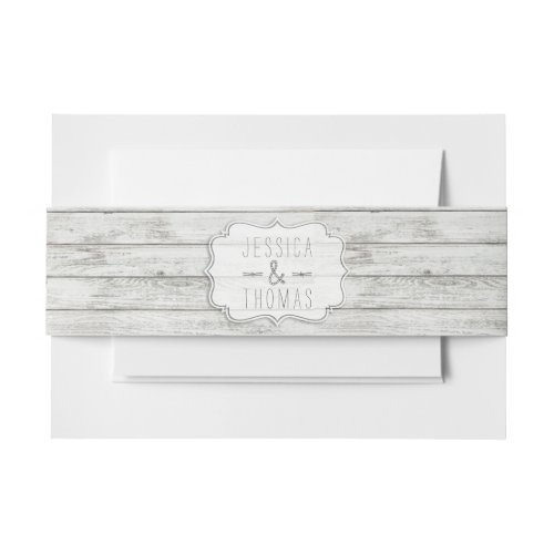 Nautical Whitewashed Wood Beach Wedding Collection Invitation Belly Band